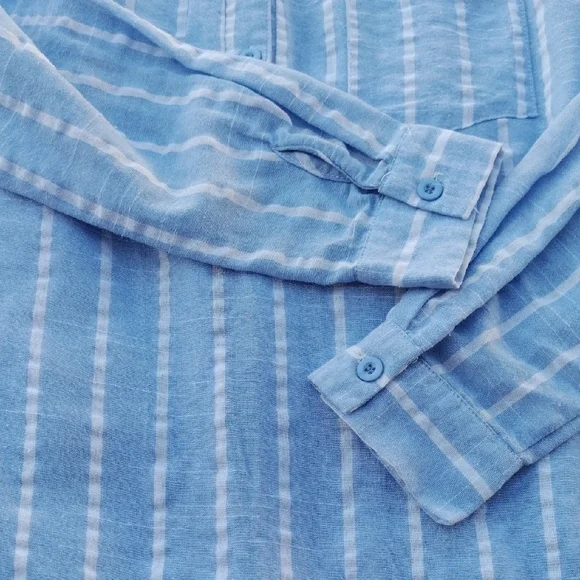 Yidarton Blue and White Striped Blouse - Picture 7 of 11